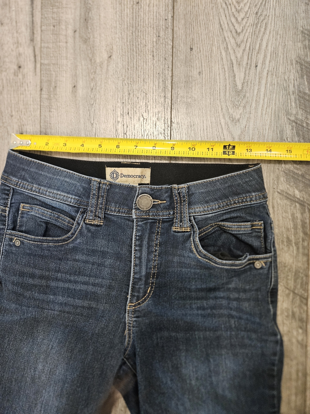Democracy Dark Blue Flare Cotton Blend Jeans Sz. 4 - Picture 5 of 10